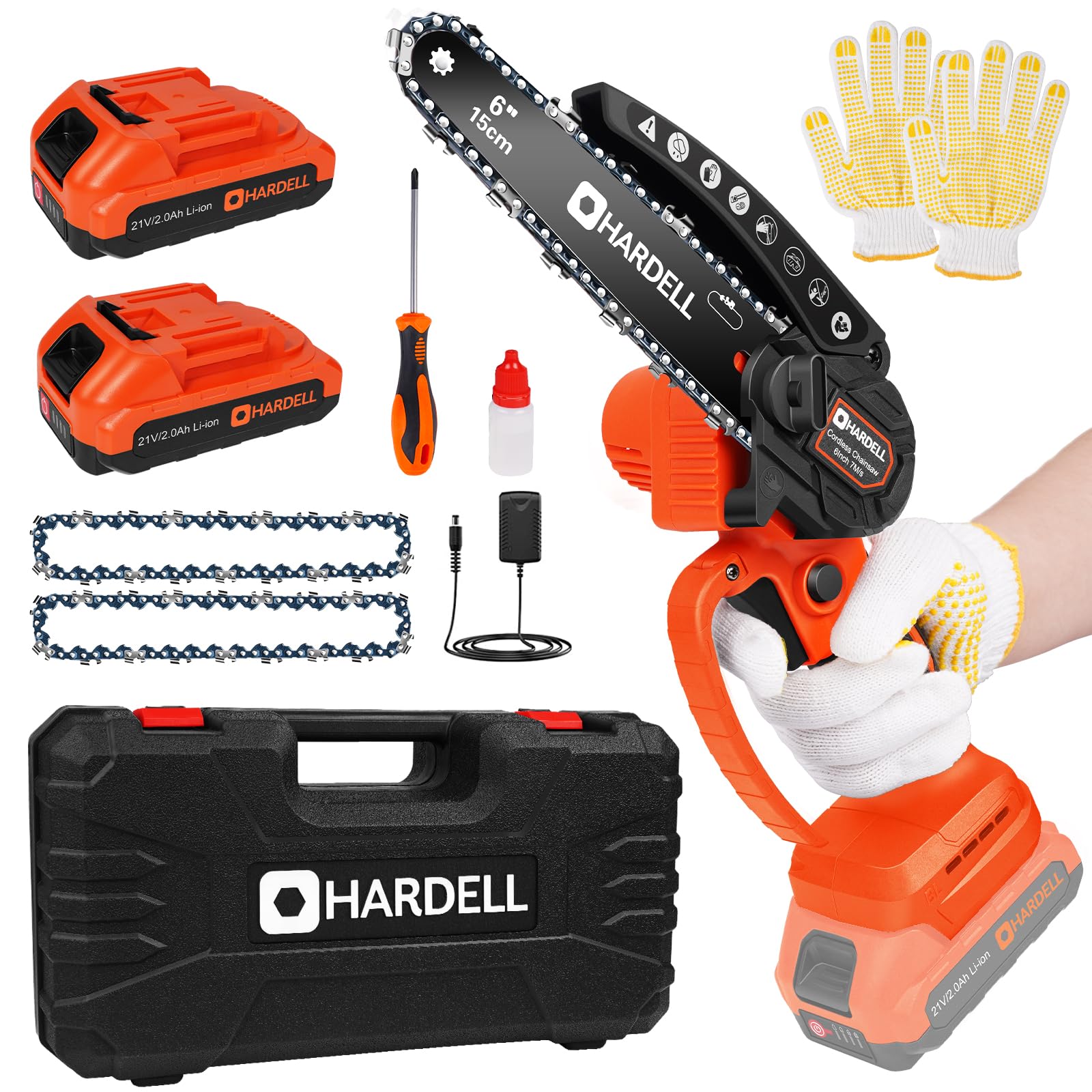 Mua HARDELL Mini Chainsaw Cordless, 6 Inch Handheld Electric Chainsaw ...