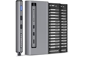 AM ARROWMAX Mini Electric Screwdriver, Precision Screwdriver Set w/ 28 Magnetic Bits, Red Dot, IF Winning Design, Rechargeable Cordless Screwdriver for Phone, Laptop, Watch, RC(SES MINI) Grey