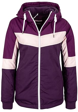 Stitch & Soul warme Damen Winter-Jacke im Colorblock Style - wattiert gefüttert