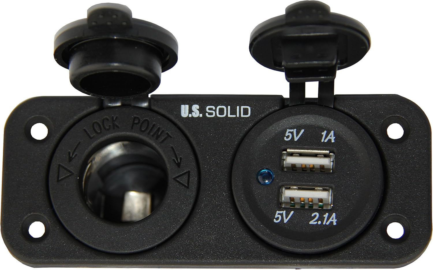 Marine Grade Dual USB Socket and Cigarette Lighter Power Socket DC 12V