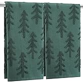Breling 2 Pcs Minimalist Christmas Hand Towels Green Christmas Trees Bathroom Decorative Towels 100% Cotton Absorbent Jacquard Weave Bath Decor Winter Holiday Bathroom Decor Xmas Gifts 13.7''x29.5''