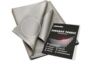 ATOPEFROA Faraday Fabric, DIY Faraday Bags/Faraday Cage, Military Grade EMF/EMP Protection Shield, 43" x 39" Faraday Cloth + 2" x 79" Faraday Tape, Signal Blocker for Cell Phone/WiFi/GPS/RFID/Bluetooth