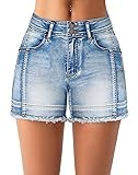 roswear Women’s High Waisted Stretchy Frayed Hem
