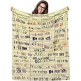 Buryeah Book Blanket Valentines Book Lover Gifts for Librarian Vintage Library Due Date Card Reading Throw Blanket Bookworm Bookish Gift for Women Reader Birthday Reading Accessories Teacher Gift
