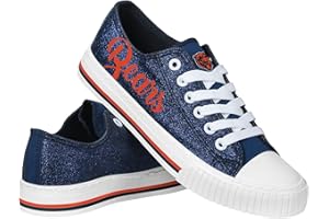FOCO Womens NFL Team Logo Ladies Fashion Color Glitter Low Top Canvas Sneakers Shoes