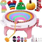 SENTRO Knitting Machine,48 Needles Knitting Machine with Row Counter,Automatic Knitting Loom Machine for Adults,Kids,Beginner,Circular Knitting Crochet Machine Kit for Hat,Scarf,Glove,Sweater,Blanket