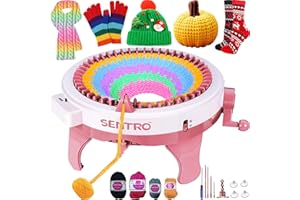 PKHOUHYI SENTRO Knitting Machine,48 Needles Knitting Machine with Row Counter,Smart Knitting Loom Machine for Adults,Kids & Beginner,Automatic Circular Knitting Crochet Machine Kit for Hat,Scarf,Glove,Sweater