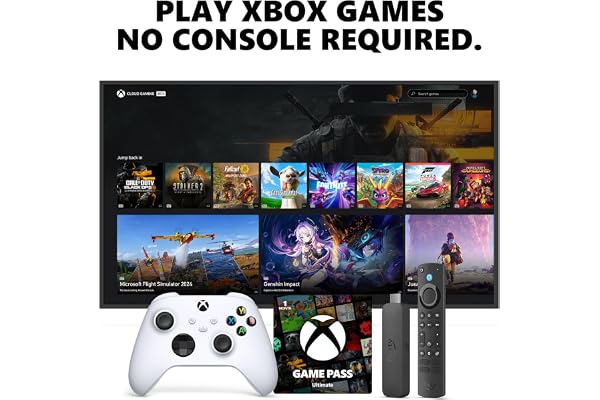 Amazon Fire TV Stick 4K Max, Robot White Core Wireless Controller, and 1 Month Game Pass Ultimate Bundle