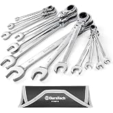 DURATECH Flex-Head Ratcheting Combination Wrench Set, SAE, 13-piece | 5/16" to 1/4", CR-V Steel, Rolling Pouch