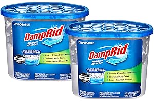 Damp Rid Moisture Absorber & Odor Remover with Activated Charcoal - Fragrance Free - 18 oz. (Pack of 2) Disposable, Lasts Up To 60 Days, No Electricity Required - Ilios Packaging.