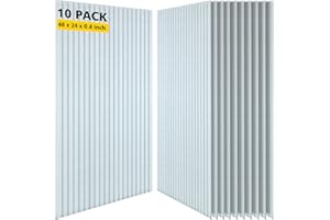 AUTORIFIC Acoustic Panels,10 Pack Sound Panels Noise Reducing for Walls,48"x24"x0.4" Soundproof Wall Panels,High-Density Acoustic Wall Panels,Decorative Wall Sound Absorbing Panel,White