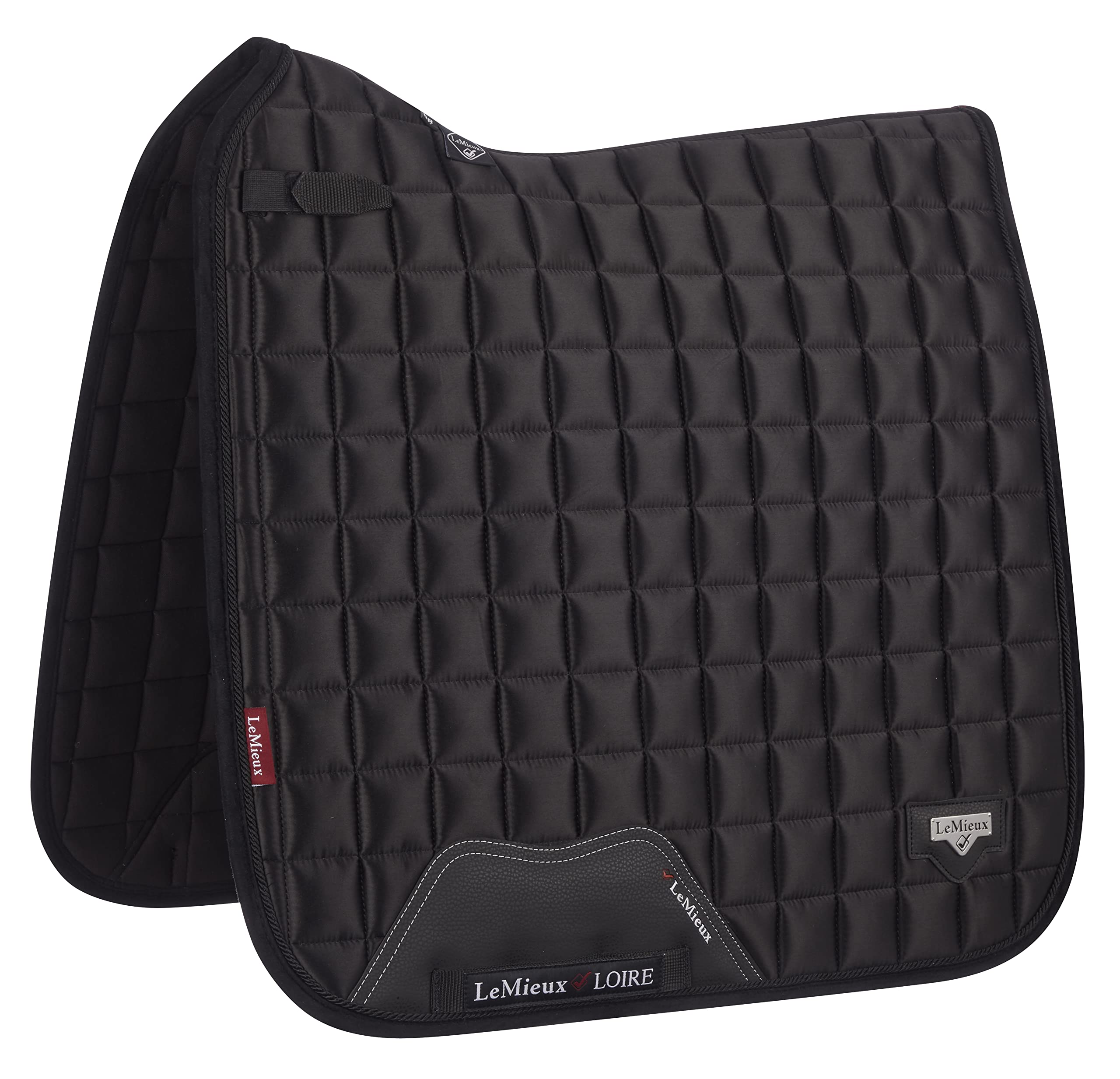 LeMieux Dressage Loire Classic Square Saddle Pad - Saddle Pads for Horses - Equestrian Riding Equipment and Accessories (Black - Large)