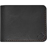 412 BRANDS Genuine Leather Wallet for Men – Slim Bifold handmade mens wallet with ID Window & Card Slots Classic Minimalist Leather Wallet Gift (Black)