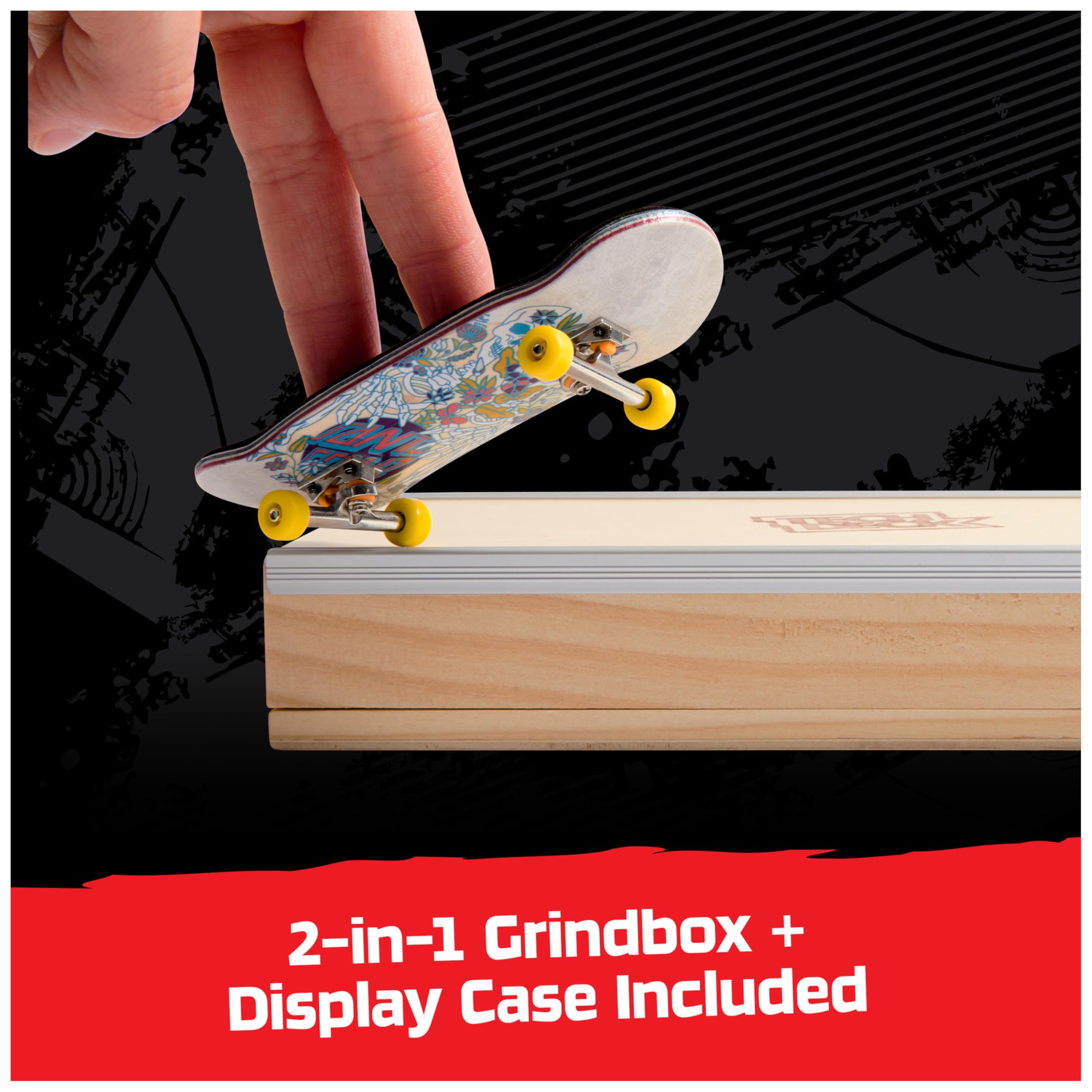 TECH DECK Santa Cruz Pro Series Finger Board with Storage Display, Built for Pros; Authentic Mini Skateboards, Kids Toys for Ages 6 and up