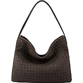 Queenoris Suede Purses Bag for Women, Top Handle Shoulder Bag Vegan Leather Hobo Bag Slouchy Travel Tote Bag Satchel for Work