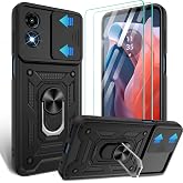 Gritup for Moto-G-Play-2024-(4G) Case with [HD Screen Protector&times;2], 360&deg;Rotation Ring Kickstand [Military Grade] Case, for Motorola Moto G Play 2024(4G),Black