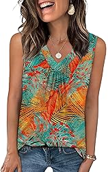 OFEEFAN Womens Summer Tops V Neck Tank for Women