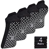 unenow Unisex Non Slip Grip Socks with Cushion for Yoga Pilates Barre Home & Hospital