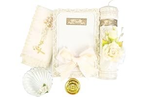 5 Pcs Ivory/Cream Baptism Candle Set for Boys and Girls - Velas para bautizo - Vela de bautizo para niño - bautiso de niña - 