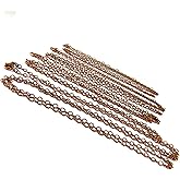 Lot of 4 Antique Copper Plated 32 Inch Long 3mm Thick Cable Link Brass Metal Chain Necklaces with Lobster Clasps