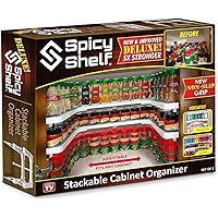 Spicy Shelf Deluxe - Expandable Spice Rack and Stackable Cabinet & Pantry Organizer (1 Set of 2 shelves) - As seen on TV…