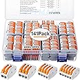 GKEEMARS 141Pcs Lever Wire Connectors, Compact Splicing Conductor Connector for Solid Stranded Flexible Wires 28-12 AWG (Oran