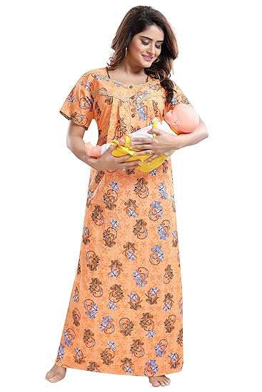 Womens Cotton Maternity and Feeding Nighty