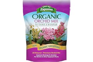 Espoma Organic Orchid Mix 4-quart bag. For All Orchids and Bromeliads. Ideal for Phalaenopsis, Dendrobium, and other Types of Orchids. For Organic Gardening