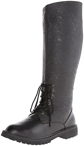 Funtasma Gotham-103 Retro Steampunk Schnür Stiefel Kunstleder Schwarz S-XL