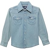 Wrangler Boy's Long Sleeve White Snap Shirt