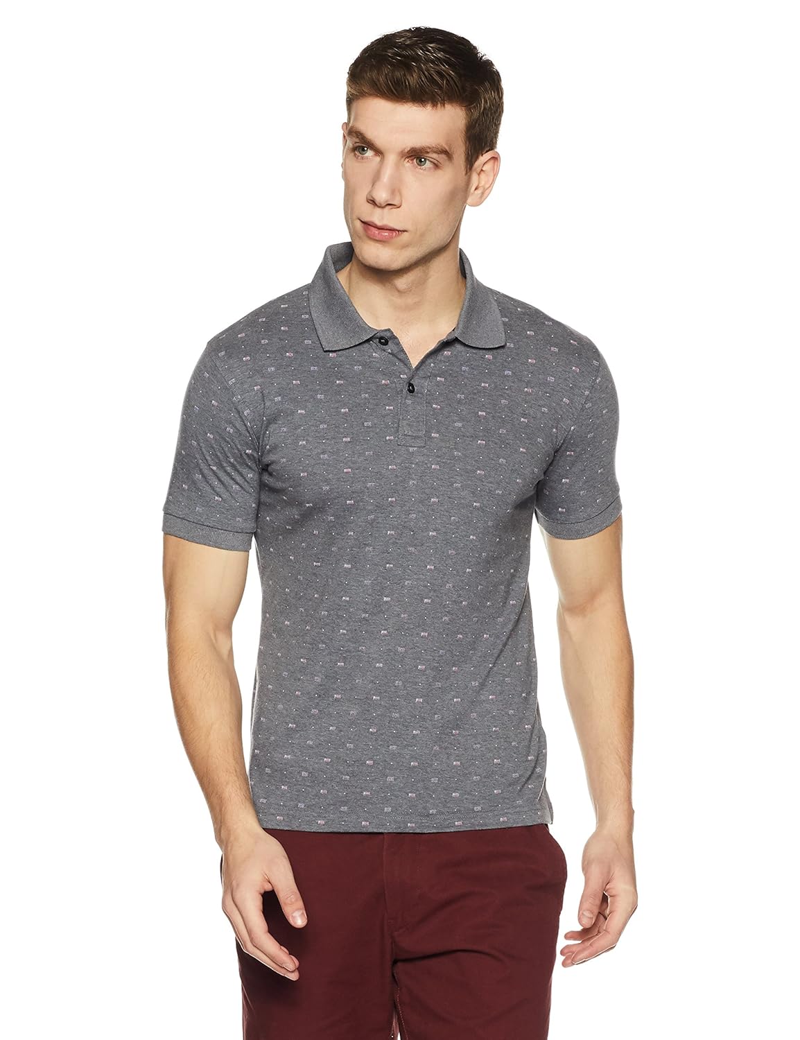 symbol amazon brand men's all over printed polo t-shirt