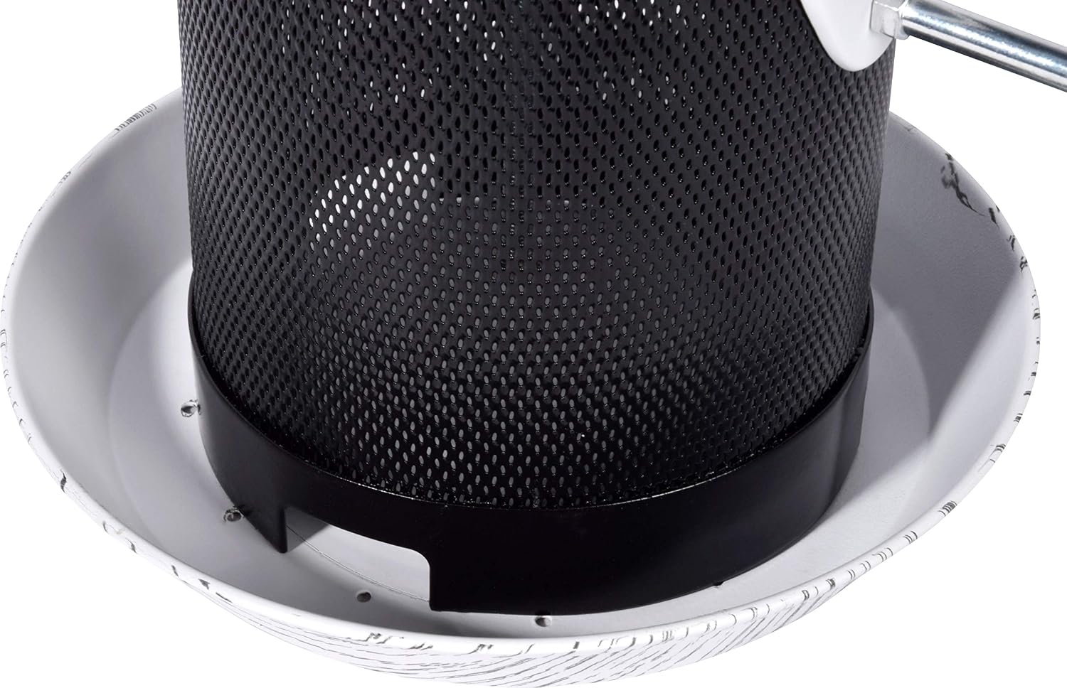 Metal Feeder "Fold" for Grain Feed and Scatter Feed, Wild Bird Hanging Feeder, 19 x 19 x 30 cm, White/Black - Image 3