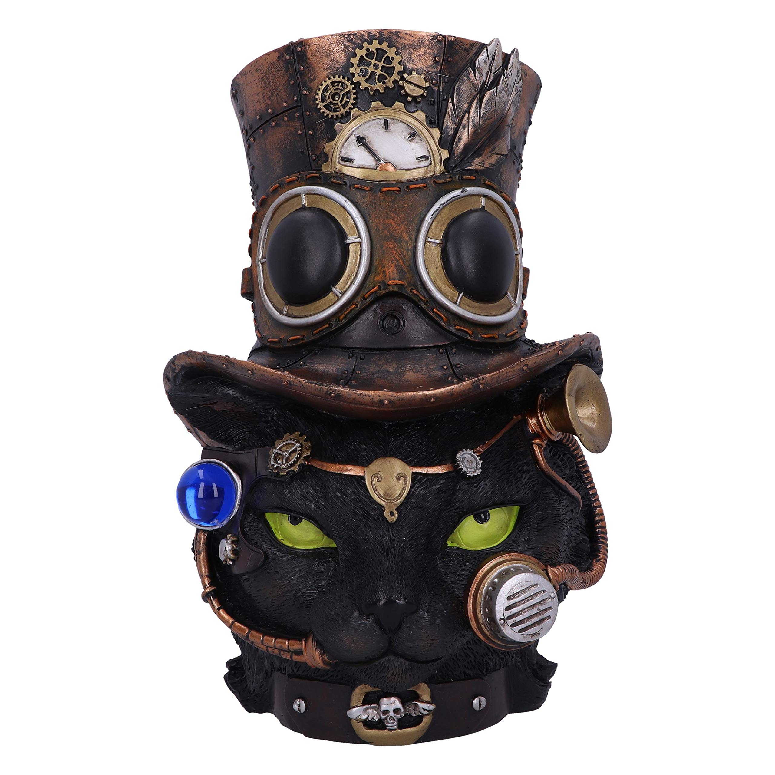 Nemesis Now Felius Mogg 28.8cm Steampunk Black Cat Head Figurine