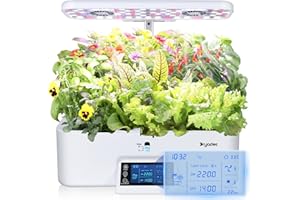 DRYADES 17-Pods Hydroponic Growing System with Dual Fans 24W Full-Spectrum Grow Light & Smart Control Panel for Indoor Gardening for Vegetables Herbs