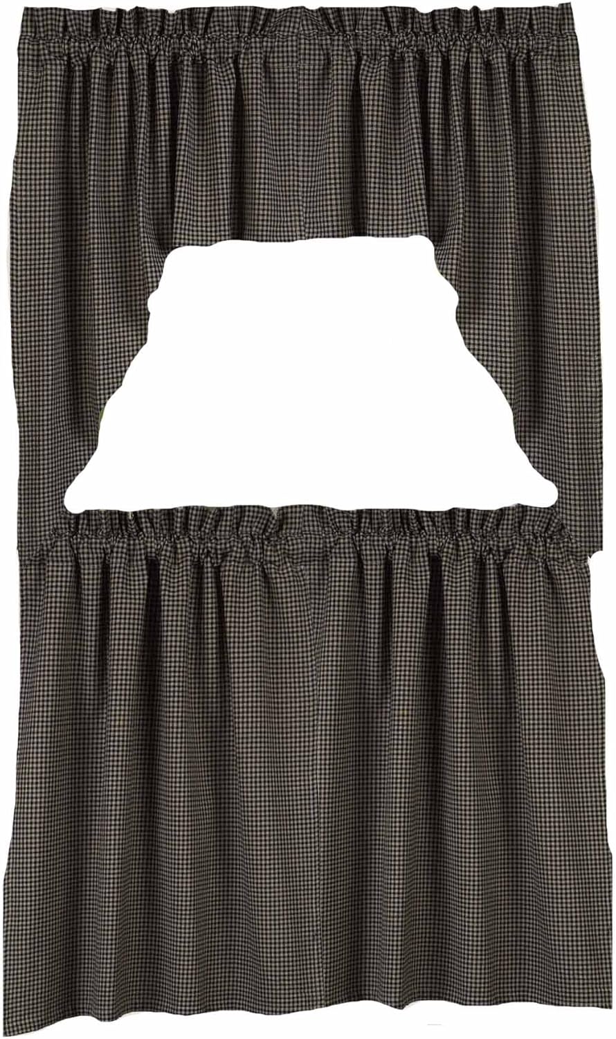 Home Collection by Raghu Newbury Gingham Black Tiers, 72 by 36"