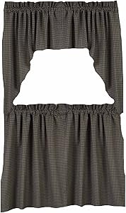 Home Collection by Raghu Newbury Gingham Black Tiers, 72 by 36"