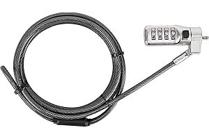 Targus DEFCON 3-in-1 Universal Resettable Combo Cable Lock for Laptop Computer and Desktop Security (ASP86RGL)