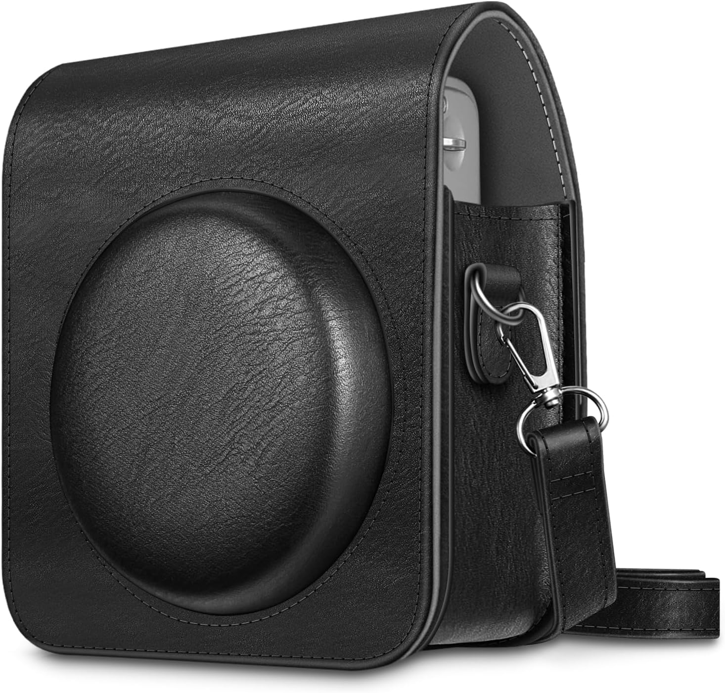 FINTIE Protective Case for Fujifilm Instax Mini 90 Neo Classic Instant Film Camera - Premium Vegan Leather Bag Cover with Removable Strap, Vintage Black