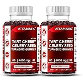 Vitamatic Tart Cherry with Celery Seed Gummies – 4000mg Equivalent Per Serving (from 10:1 Extract, 400mg) - 2-Pack
