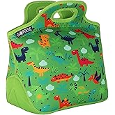 GOPRENE Kids Lunch Bag for Boys Insulated Neoprene Lunch Tote Fits Bento Box and Thermos Green Toddler Lunchbox for School Daycare or Travel