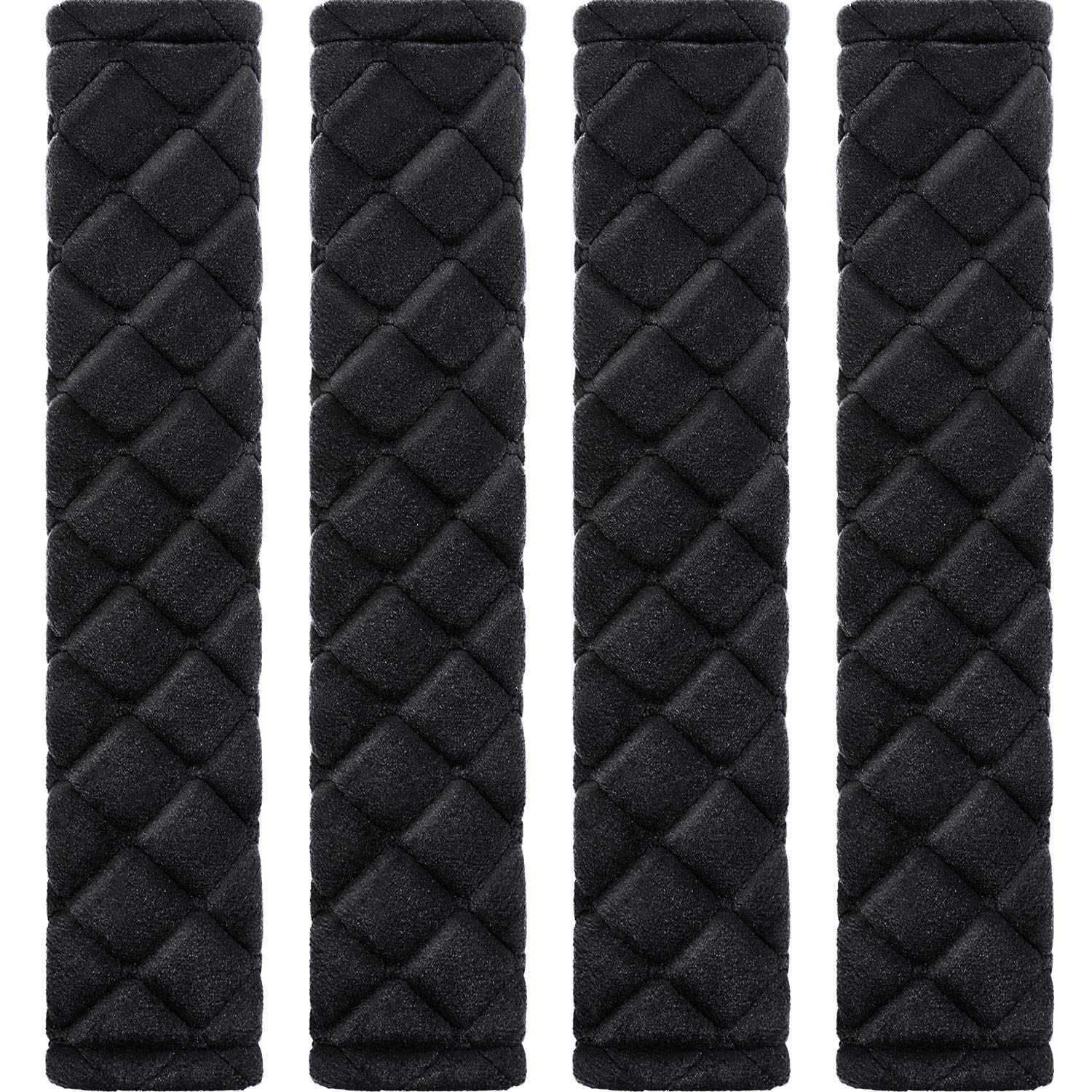 Aoderda 4 Pack Car Seat Belt Pads Seatbelt Protector Soft Comfort Seat Belt Shoulder Strap Covers Harness Pads Helps Protect Your Neck and Shoulder (black)