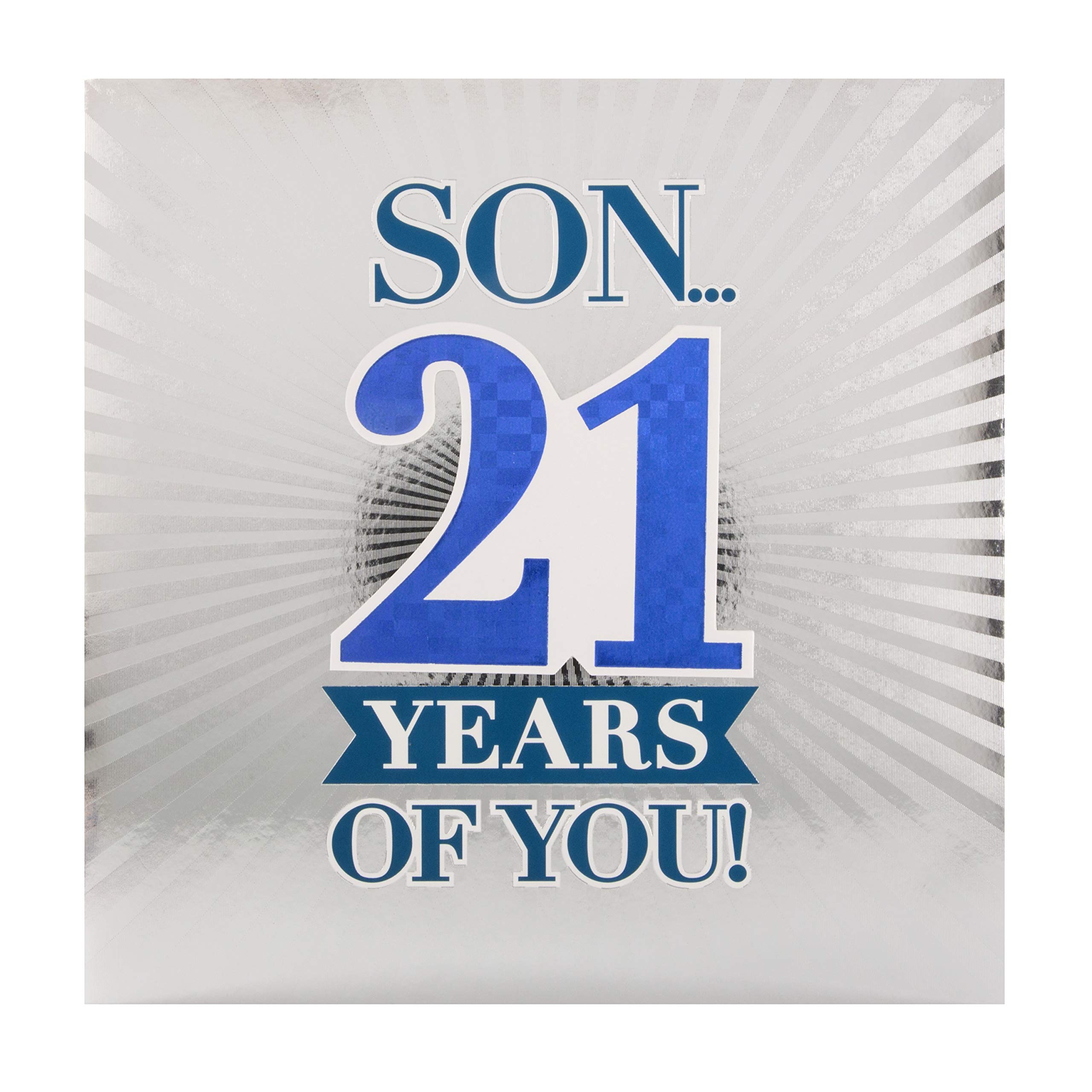 Hallmark 21st Birthday Card for Son - Holographic and Textured Foil Design