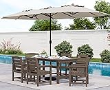 SERWALL 8-Piece Patio Dining Sets with 15FT Double