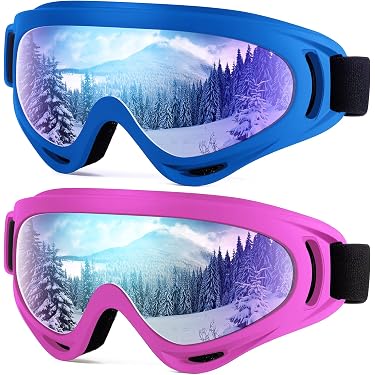 Freela Ski Goggles Snowboard Snow Skiing Snowboarding Equipment Winter Snow Sport Glasses Goggles Anti Fog Uv Protection Mirror Clear Goggles For Toddler Kids Girl Boy Youth Snowmobile Snowboard Gear