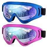 Dizywiee 2-Pack Kids Ski Goggles, Snowboard Goggles