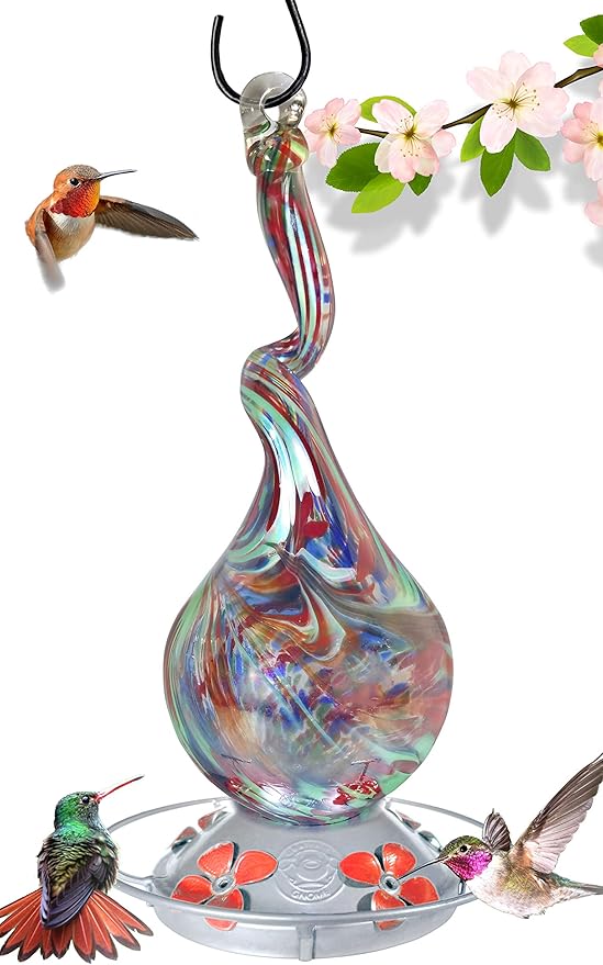 Amazon Com Grateful Gnome Hummingbird Feeder Hand Blown