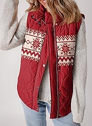 EVALESS Womens Fashion Cropped Christmas Puffer