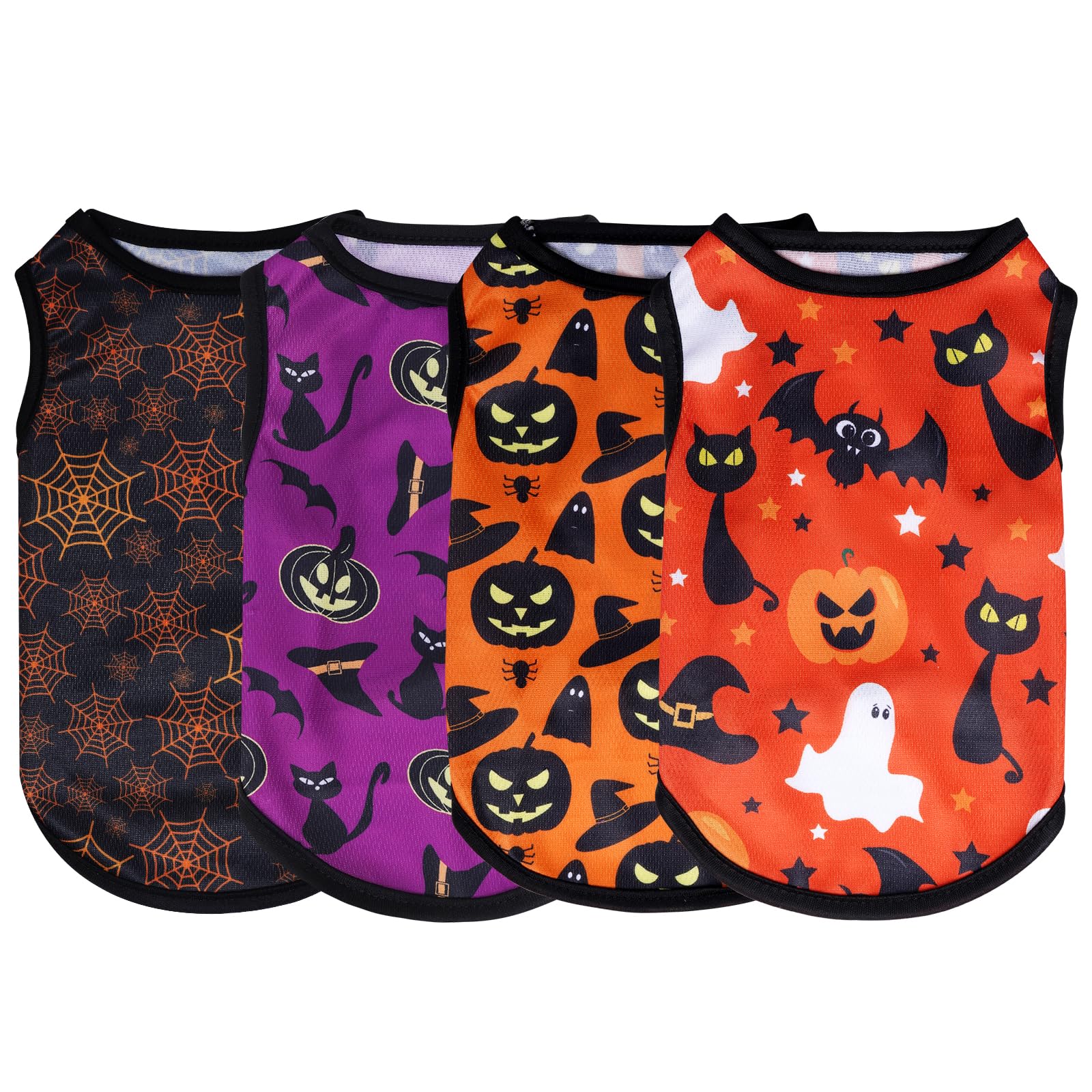 Photo 1 of choyaxo 4pcs Dog Shirts Sleeveless Printed Pet Vest for Chiuahaha Small Medium Dogs Halloween