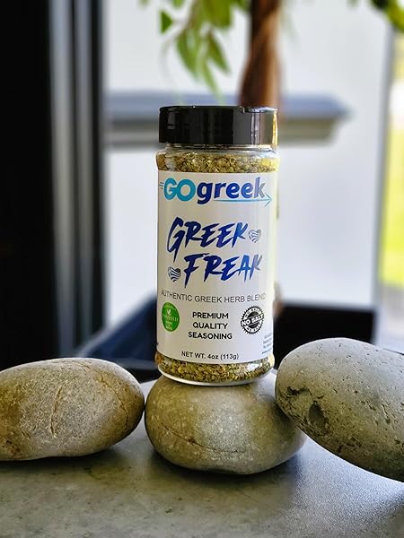 GOGREEK – GREEK FREAK HERB BLEND – PREMIUM QUALITY SEASONING – USE ON: PORK, CHICKEN, BEEF, VEGETABLES, FISH, LAMB, SALADS, PIZZA – NO SALT – 4OZ