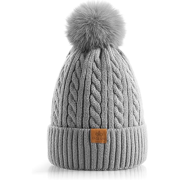 New Calvin Klein Hat Women’s Gray Lined Knit Winter Casual Beanie Hat With Pom Calvin Klein Gray Beanie Hats for Women for sale | eBay main image 3